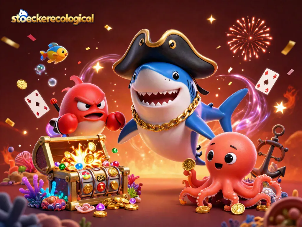 Stoeckerecological enhances the online gaming experience with vibrant casino-themed characters and elements.