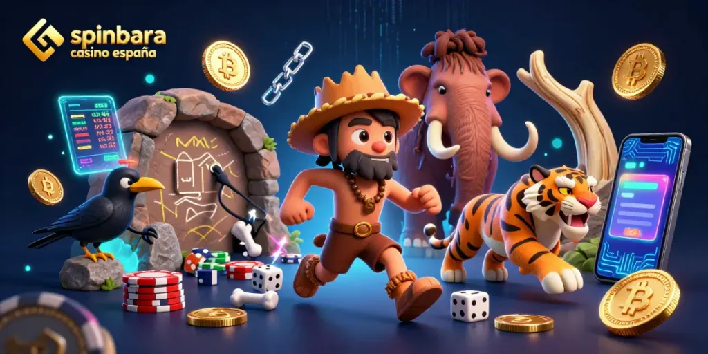 Win big at Spinbara Casino España, featuring unique prehistoric elements and exciting gaming visuals.